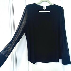 Anne Klein Mesh Sleeve Top